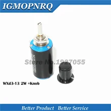 1 pcs WXD3-13 2W + 1 1 pcs preto botão 100 200 220 470 680 K 2.2K 3.3K 4.7K 5.6K 6.8 K 47 33 22 10K K K K 100K Ohm nova