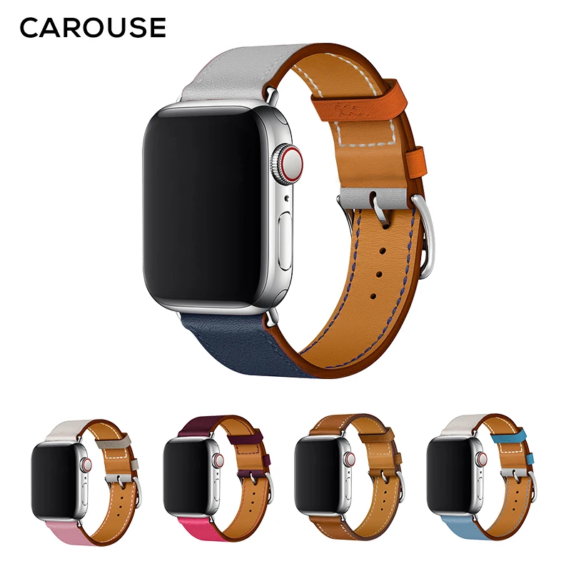 

Carouse Single Tour Band For Apple Watch Series 3/2/1 38mm 42mm Genuine Leather Strap For iWatch 4 Sports Watchband 40mm 44mm