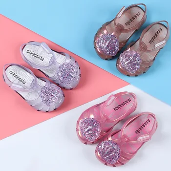 

Mini Melissa Cute Shell 2019 New Girls Jelly Sandals Children Shoes Baby Sandals Non-slip Melissa Girls Beach Sandals