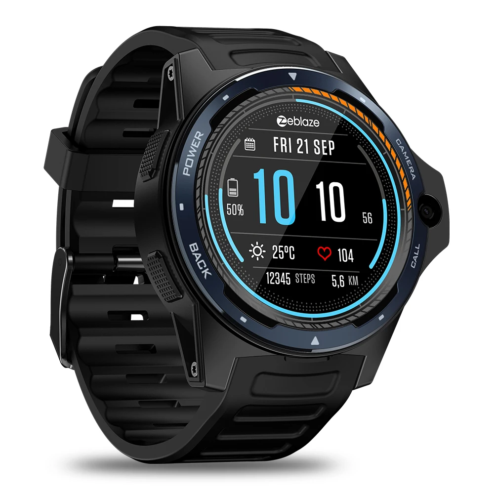 Смарт часы Zeblaze THOR 5 4G LTE 2 ГБ + 16 система с двумя чипами камера 8 0 МП GPS GLONASS Beidou Nano SIM Wi