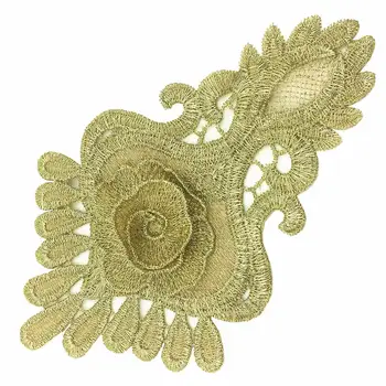 

4pc 18x11cm Sew On Gold Embroidery Patch Patches For Clothing Rhombus Embroidered Applique Appliques Parches Para Ropa AC1219