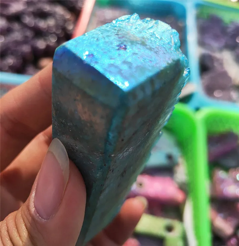 Прямая поставка натуральный кристалл палочка труба покрытие кварц драгоценный камень кластер точечная труба с фильтром
