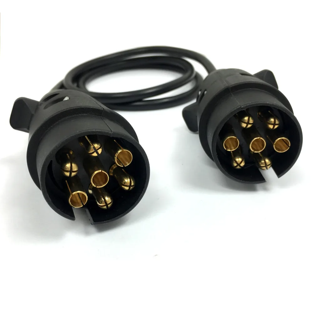 TIROL 7-контактный Пластик Plug черный прицеп Электрический кабель Разъем 12 n-типа X2 12N Вилки 8,2 м T23487b