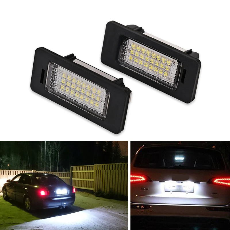 2Pcs For Audi A4 Led License Plate Light Lamp Car Led Number Plate