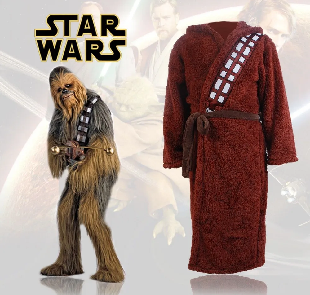 

Hot Sale Star Wars Chewbacca Robe Hoddie Cosplay Costume Bathrobe For Adult Men Halloween Carnival Bath Robe Costume