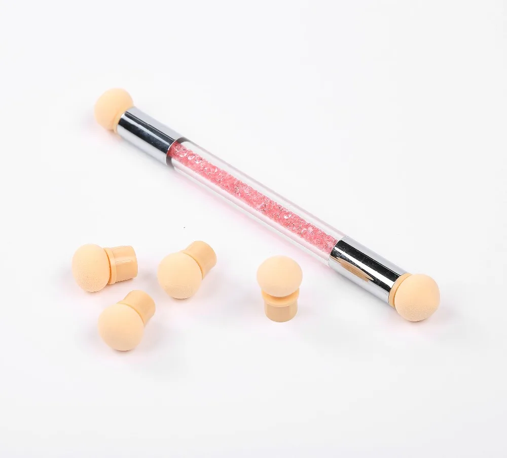 Double-end Nail Art Gradient Shading Dotting Painting Pen Color Image DIY Transfer Rhinestone Dot Paint Gel UV Brush tools | Красота и