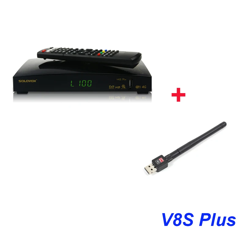 Подлинная SOLOVOX V8S Plus DVB-S2 цифровой спутниковый ресивер Поддержка Xtream IPTV USB Wifi Youtube USB Wifi Biss Key CCCAMD NEWCAMD - Цвет: Box with Wifi dongle