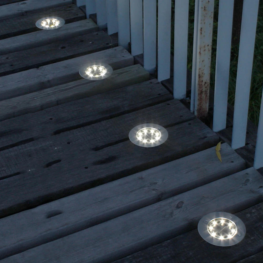 Lâmpada de Fundição de Alumínio Lâmpadas do Gramado Solar do Jardim Terraço e Jardim à Prova d' Água Convés Solar Enterrado Decoração 8leds Luz 6 Luzes e Iluminação