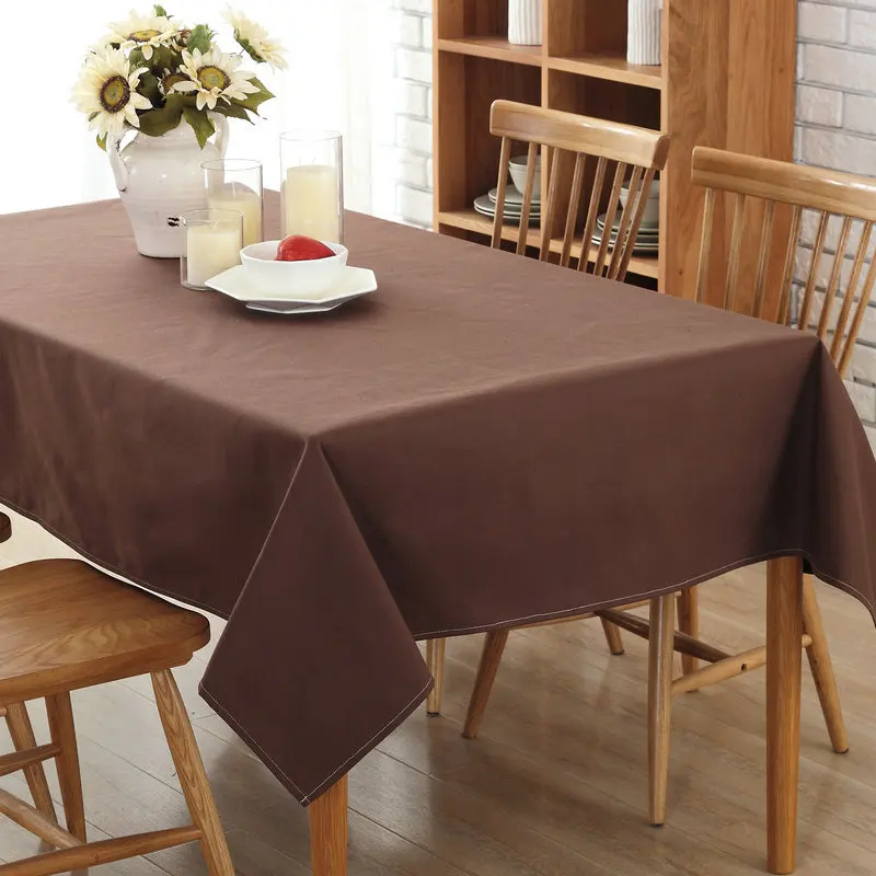  Senisaihon Linen Cotton Tablecloth Green Solid color Dust-proof Multi-use Cover cloth Wedding Banqu