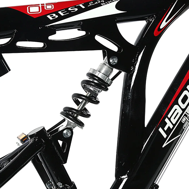 Front and rear shock absorption road bike 26 inch 21 variable speed bike male and female students mountain bike Russian shippin