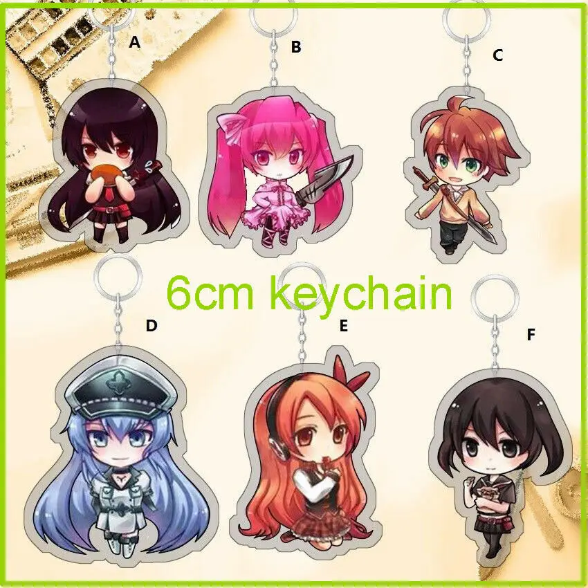 

Anime Akame Ga KILL! Esdeath Esdese Tatsumi Acrylic Keychain Strap Keyring 6cm