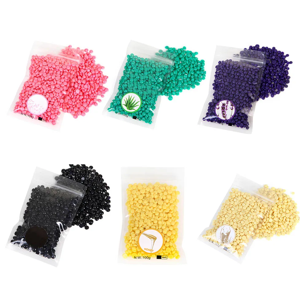 100g Depilatory Body Beauty Waxing Beads Women's Depilatory Hot Film Hard Wax Pellet Waxing Bikini No Strip Hair Removal Bean