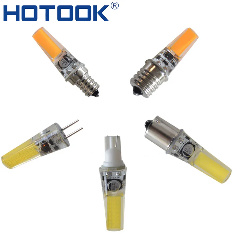 

HOTOOK 12V Car LED Bulb Dimmable G4 G9 E11 E12 E14 E17 GY6.35 T10 BA15D ampoule 24V 110V 220V 60W Equivalent Boat Lamp 2pcs