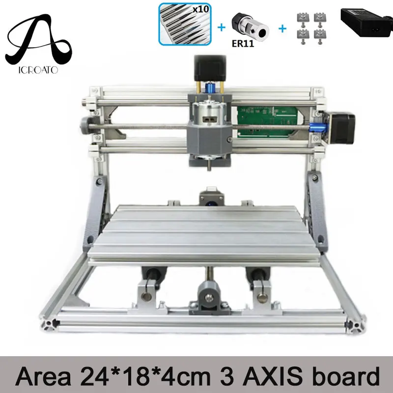 CNC Дерево Rounter 2418 GRBL управления Diy Мини станок с ЧПУ, рабочая зона 24x18x4 см, 3 оси Pcb фрезерный станок, фрезерный станок по дереву