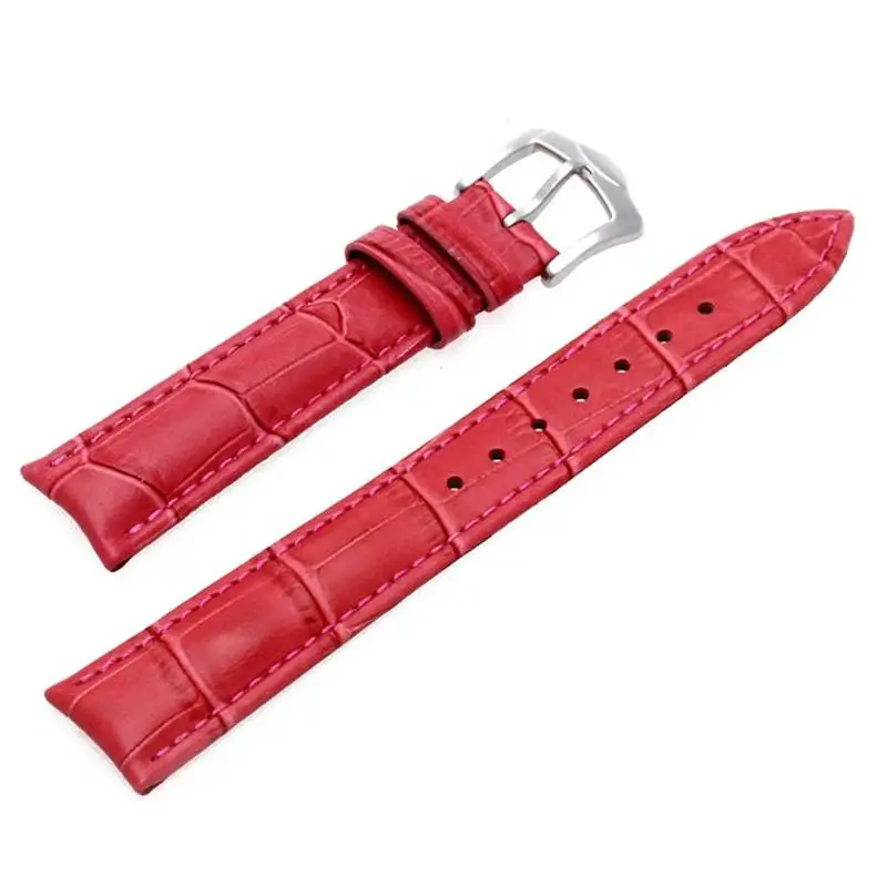 

Strap Leather strap Color Rose red Replacement for Fashion Watch 18mm