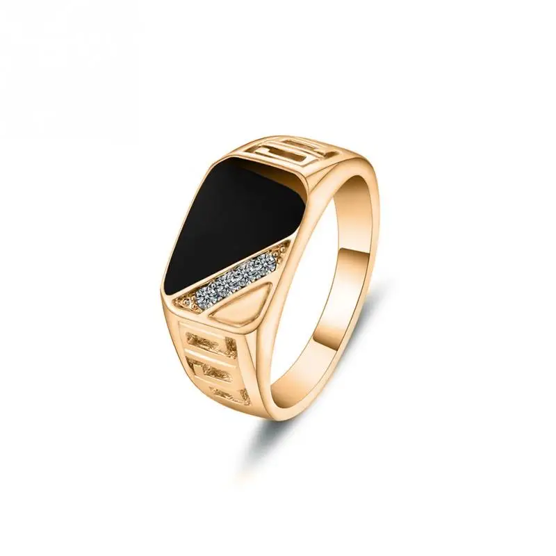 

Fashion Men Black Ring Jewelry Male Ring Drop Oil Party