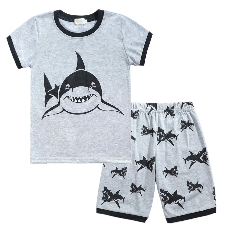 

Summer Kids Shorts Pajamas Boy Shark Pajamas Baby Clothes Children's Casual Set