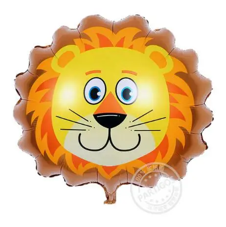 1 шт. воздушные гелиевые воздушные шары в виде свиньи, тигра, Льва, зебры, оленя, жирафа, коровы, животных, подарок для детей, декор на день рождения, товары для животных на тему зоопарка - Цвет: lion Head Balloon