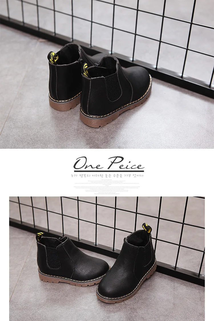 Новые зимние детские ботинки на нескользящей подошве Удобные ботинки для мальчиков и девочек ботинки в британском стиле модные ботинки на шнуровке для детей размер 21-36