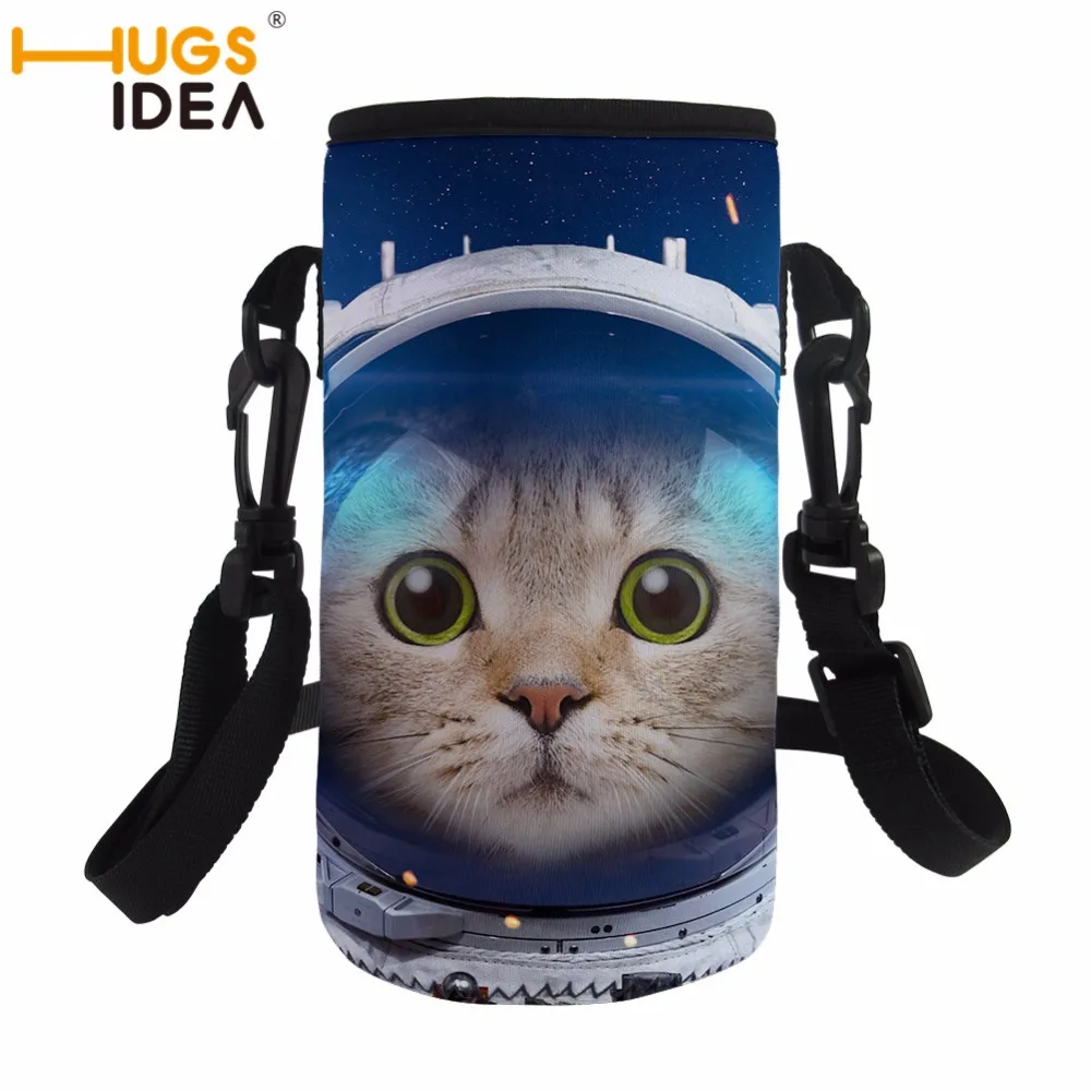 HUGSIDEA Космический Кот Мягкий неопреновый чехол для бутылки воды сумка спорта
