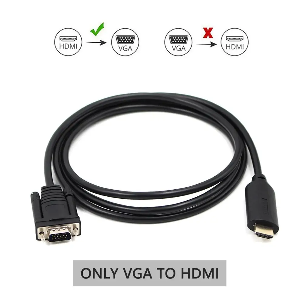 1 2 м HDMI кабель к VGA 1080P HD Кабель адаптер HDMI2VGA Мужской проектор Ноутбук дисплеер