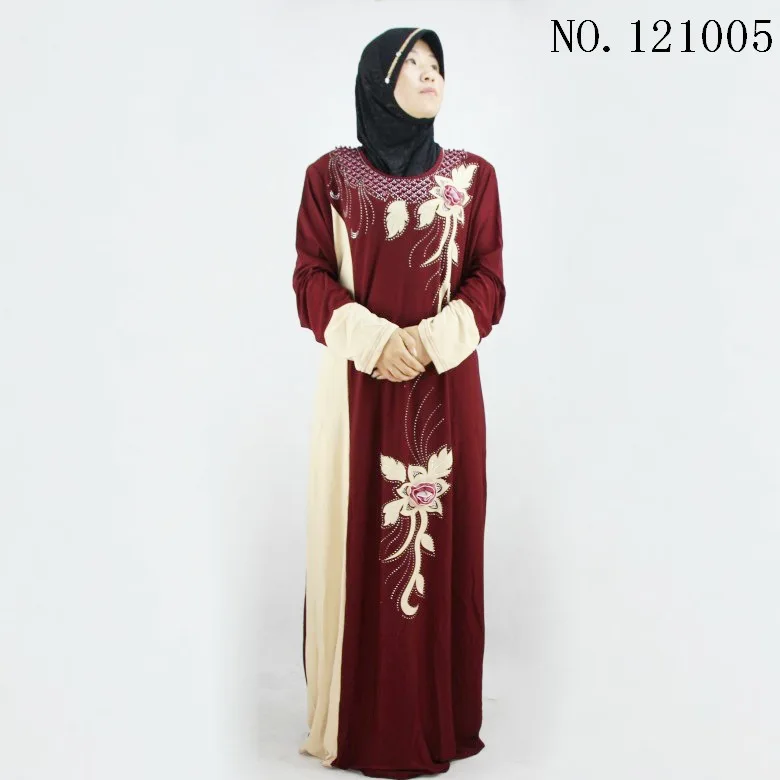 

2018 fashion red print Muslim dress Women Abaya Middle East Long Robe Gowns Ramadan Dubai Arab Islamic Clothing