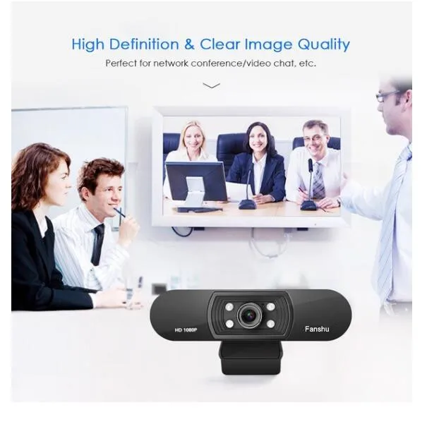 Цифровая веб камера Fanshu USB 2 0 Full HD 1080P с микрофоном прищепка МП CMOS для компьютера ПК