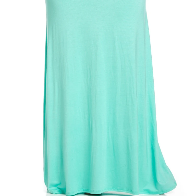 Plus Size Fold Over Two-Way Maxi Skirt Mint