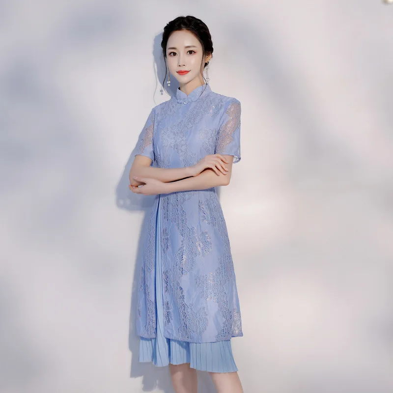 Летнее платье aodai Вьетнам qipao для женщин Традиционная Восточная одежда платья ao dai