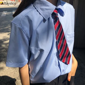

Ties Women Cartoon Plaid Striped Printing Retro Japanese Style Harajuku All-match Leisure Simple Trendy Elegant Students Womens