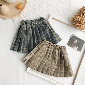 

2019 Spring Fashion Baby Girls Skirt Plaid Pleated Children Kids Korean Style Clothes Girls Matching mini Skirt Hot Sale