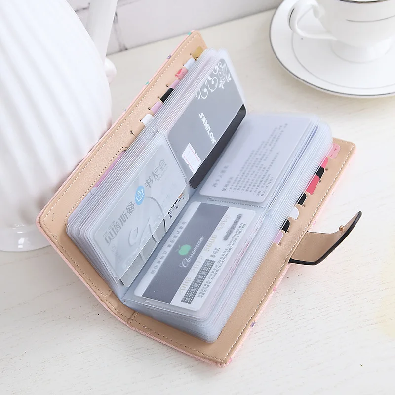2017 women Card credit wallet two-folded buckle long design Card Holders lady's card bag wallet female Credit Card Holder