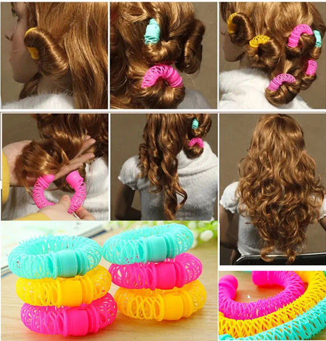 6 pcs/pack 7.5 cm New Hair Styling Large size Roller Hairdress Magic Bendy Curler Spiral Curls DIY Tools