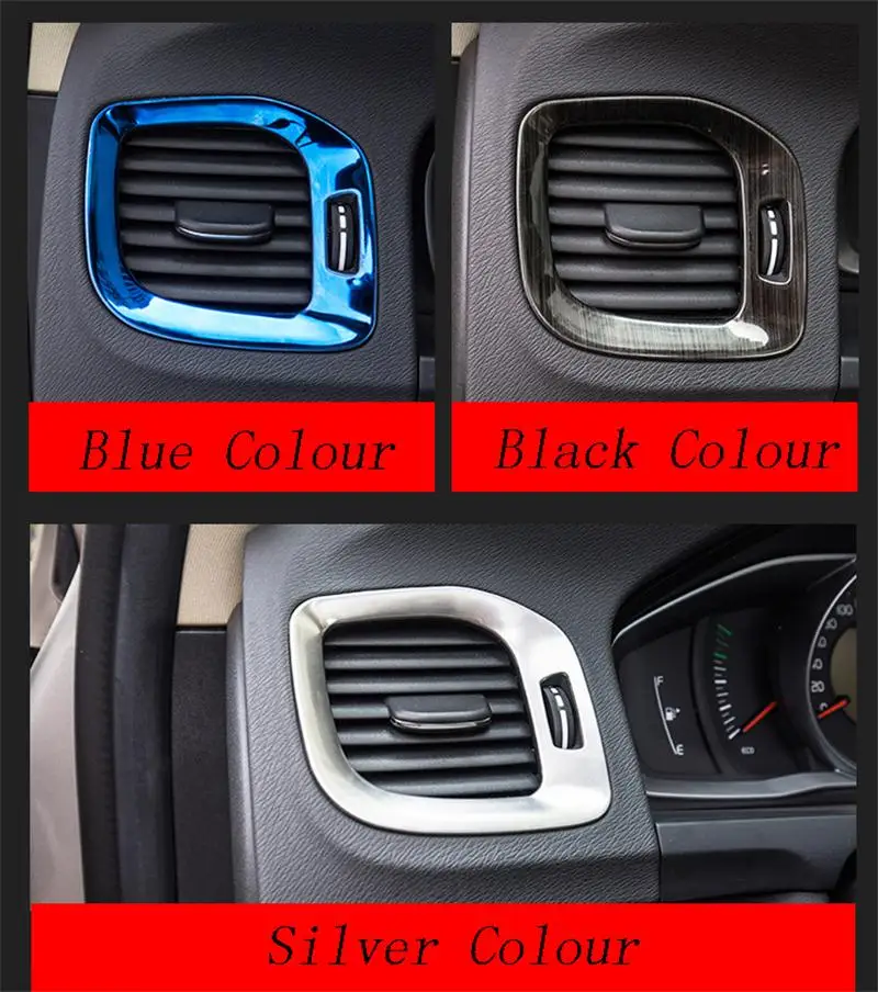 Fit For Volvo S60 V60 2012-2019 Black Titanium L&R AC Air Outlet Vent Cover Trim