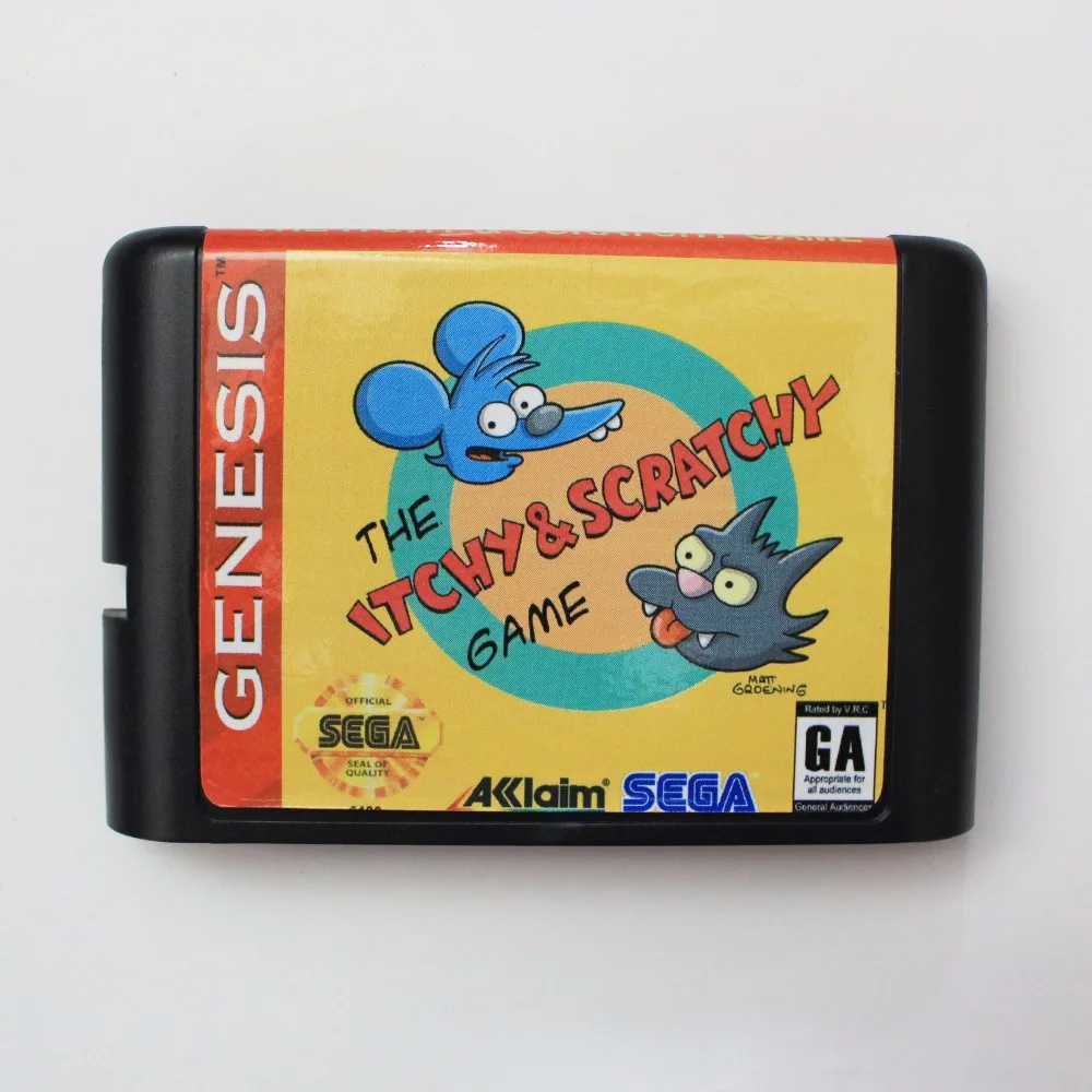 

The Itchy & Scratchy 16 bit SEGA MD Game Card For Sega Mega Drive For Genesis