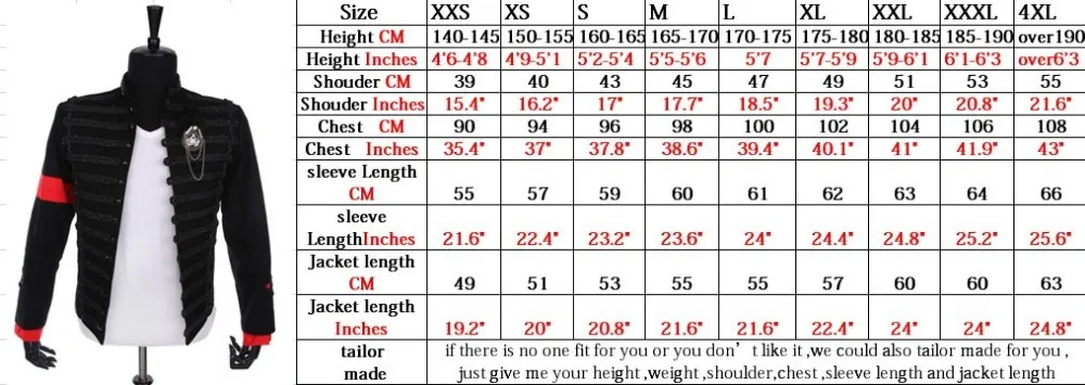 Rare PUNK  Formal dress Classic England Style MJ MICHAEL JACKSON Costume Military Jacket Belt Hat For Fans Imitator Best Gift