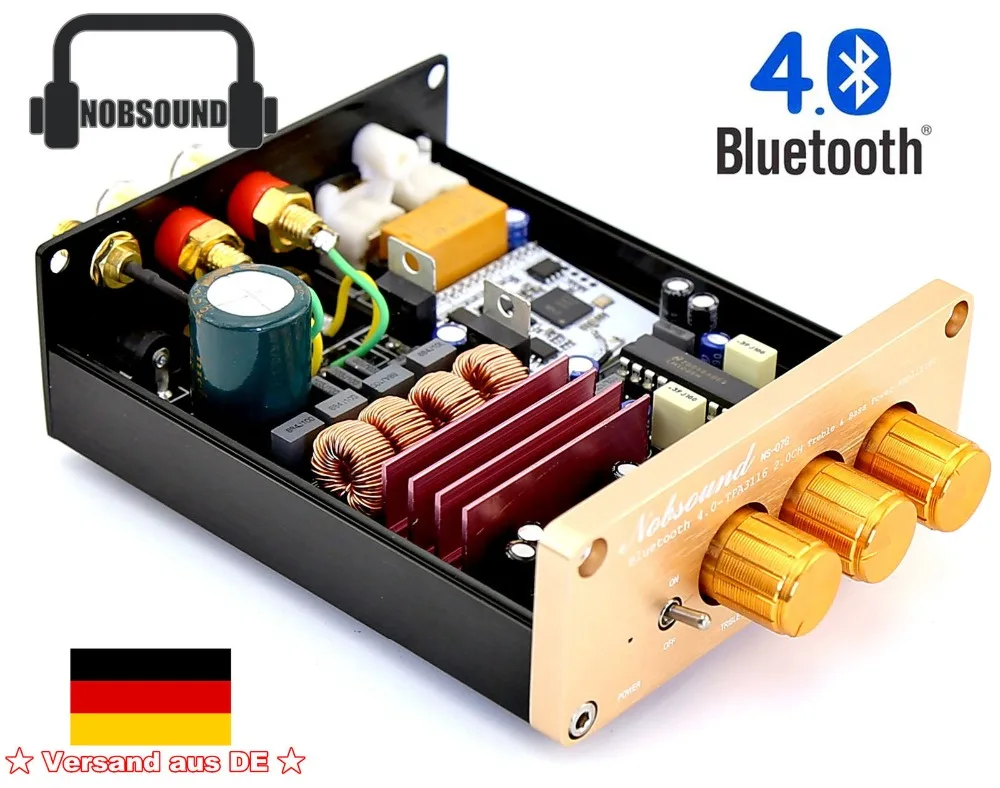 

Nobsound NS-07G Bluetooth 4.0 HiFi TPA3116 2.0 Channel Digital Amplifier Audio With EU Power Adapter