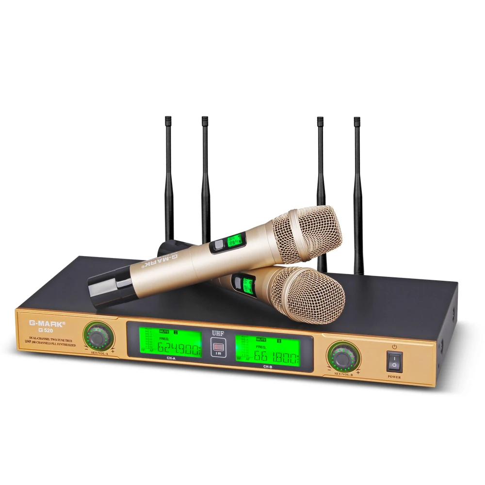 G MARK G520 Беспроводная микрофонная система двухканальный приемник 150 м расстояние 2