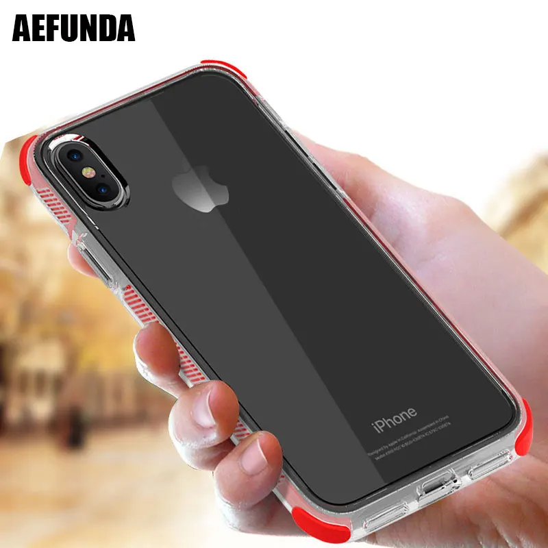 

Armor Impact Shockproof Clear Soft TPU Phone Case For iPhone X 7 8 6 6S Plus 5 S 5S SE Transparent Silicon Protective Back Cover