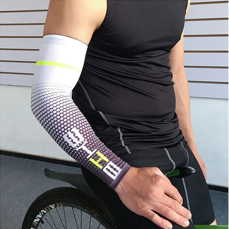 

1 Pair Men Letter Running Arm Sleeves Cool Breathable Outdoor Sport Sun UV Protective Cuff Cover Basketball Cycling Arm Warmer