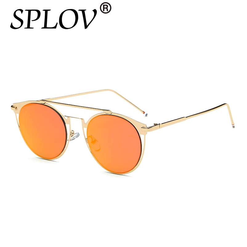 Винтажные цветные металлические солнцезащитные очки, модные мужские солнцезащитные очки, роскошные брендовые солнцезащитные очки, фирменный дизайн с коробкой для женщин - Цвет линз: C05 Gold RedMercury