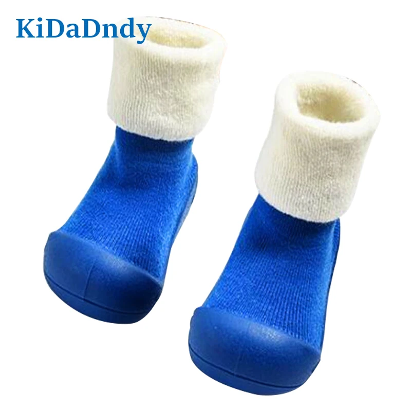 KiDaDndy/детские носки для малышей с резиновой подошвой Детские утепленные