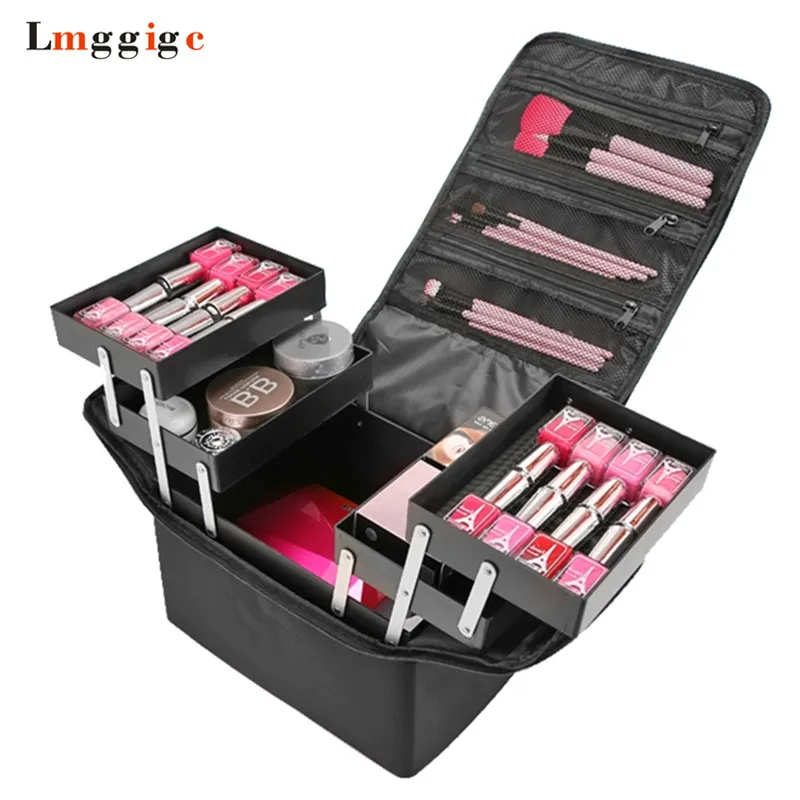 

Women Cosmetic Bag,Make-up Toolbox,Makeup Nails Tools Shoulder Bags,Oxford cloth masquerade Box,Beauty Case ,Multilayer package