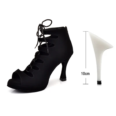 Ladingwu/новые женские туфли для латинских танцев; бальные туфли на платформе для танго; женские удобные фланелевые туфли для танцев; Цвет Черный; 9 см; Куба - Цвет: Black 10cm