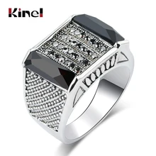 Kinel роскошный панк дизайн черный Мужской Перстень Мода античное серебро Размер 11 кольца мужские свадебные украшения подарок Новинка