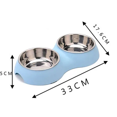 Питомец собачья из нержавеющей стали миски для кошек миска для хранения воды кормушка для щенка, собаки, котенка миска для еды Нетоксичная пластиковая подставка - Цвет: A-03 Blue