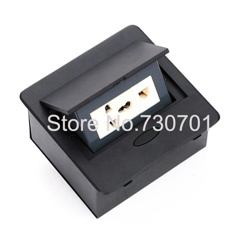 

Round thin 3 pin + 1 tel /data desktop socket zinc material hidden in office desk free shipping