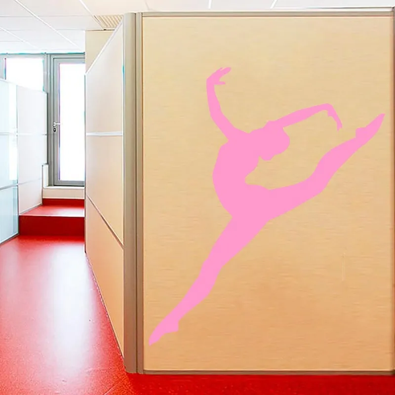 Съемная Наклейка на стену для гимнастики для девочек, художественная Спортивная Наклейка на стену, наклейки на стену для танцоров, балерины, йоги, спальни, виниловая настенная Q-22