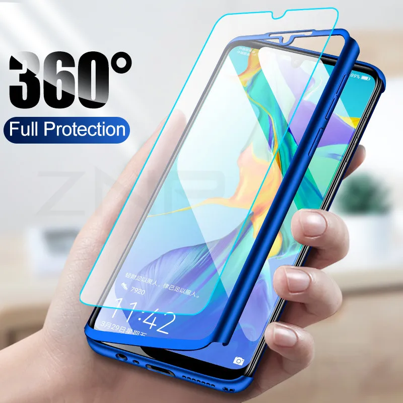 ZNP Luxury 360 Degree Full Cover Phone Case For Huawei P30 Pro P30 Shockproof Cover For Huawei P30 Lite Capa Cases with glass