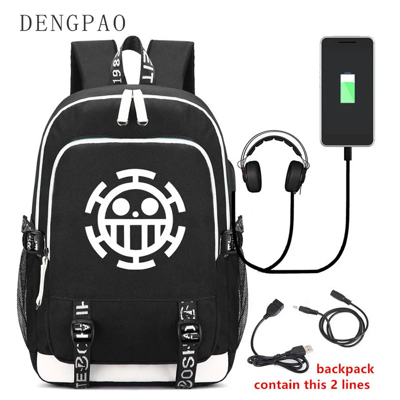 

DENGPAO Anime One Piece Bag Backpack USB Laptop Notebook Backpack for Teenage Girls Boys Children's Bagpack Travel Bookbag Men